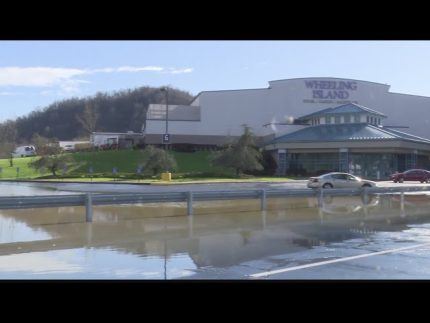 Flooded areas at Wheeling Island Hotel-Casino-Racetrack